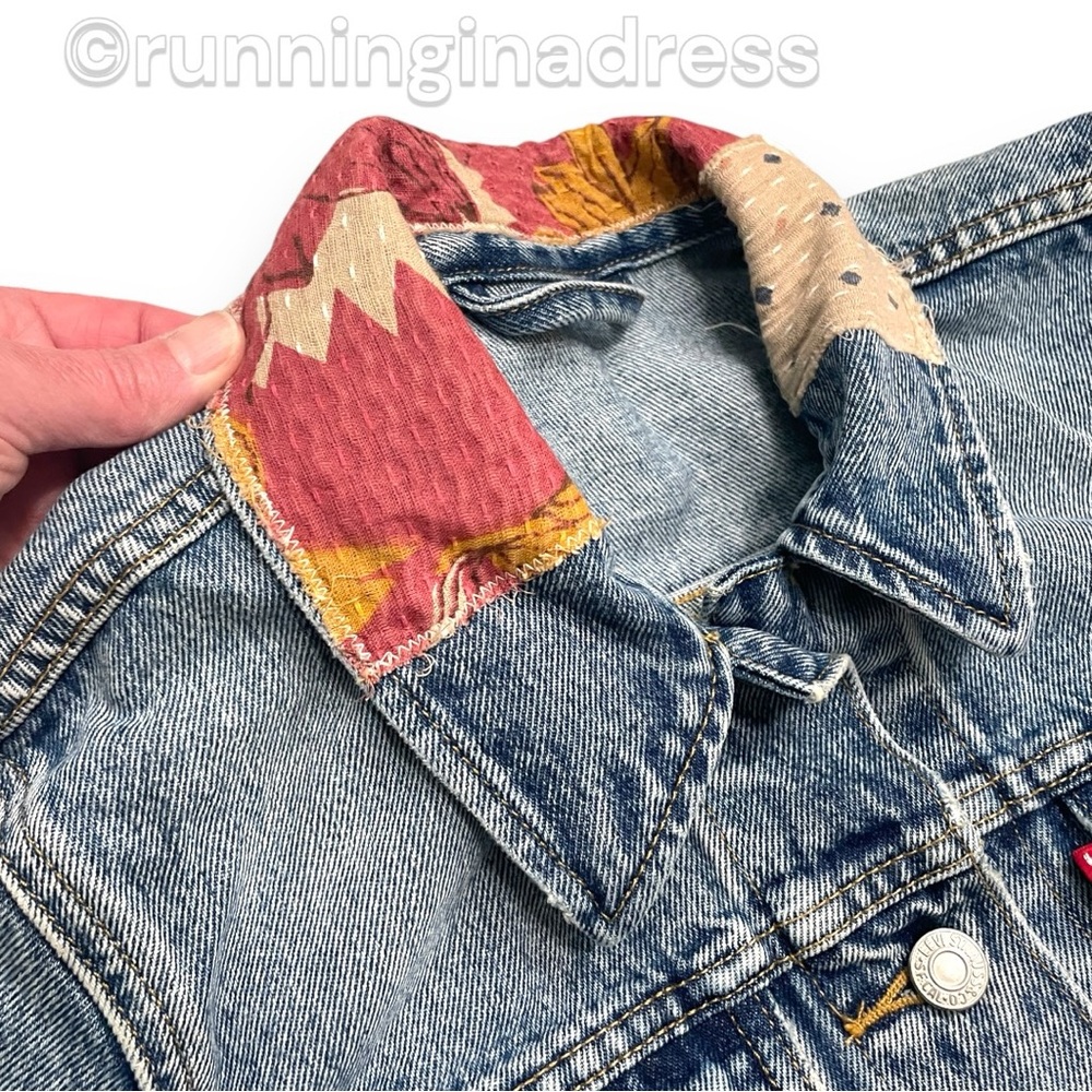 Sample Levi's Patchwork Denim Trucker Jacket In B… - image 7